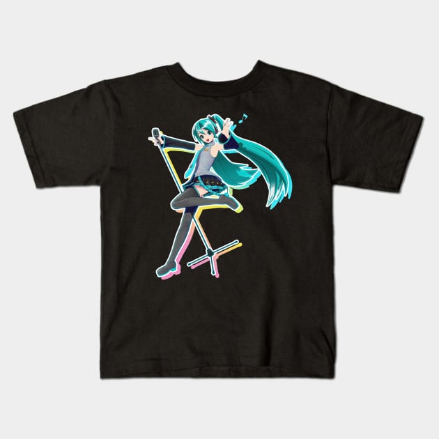 Hatsune Miku Kids T-Shirt by eldridgejacqueline
